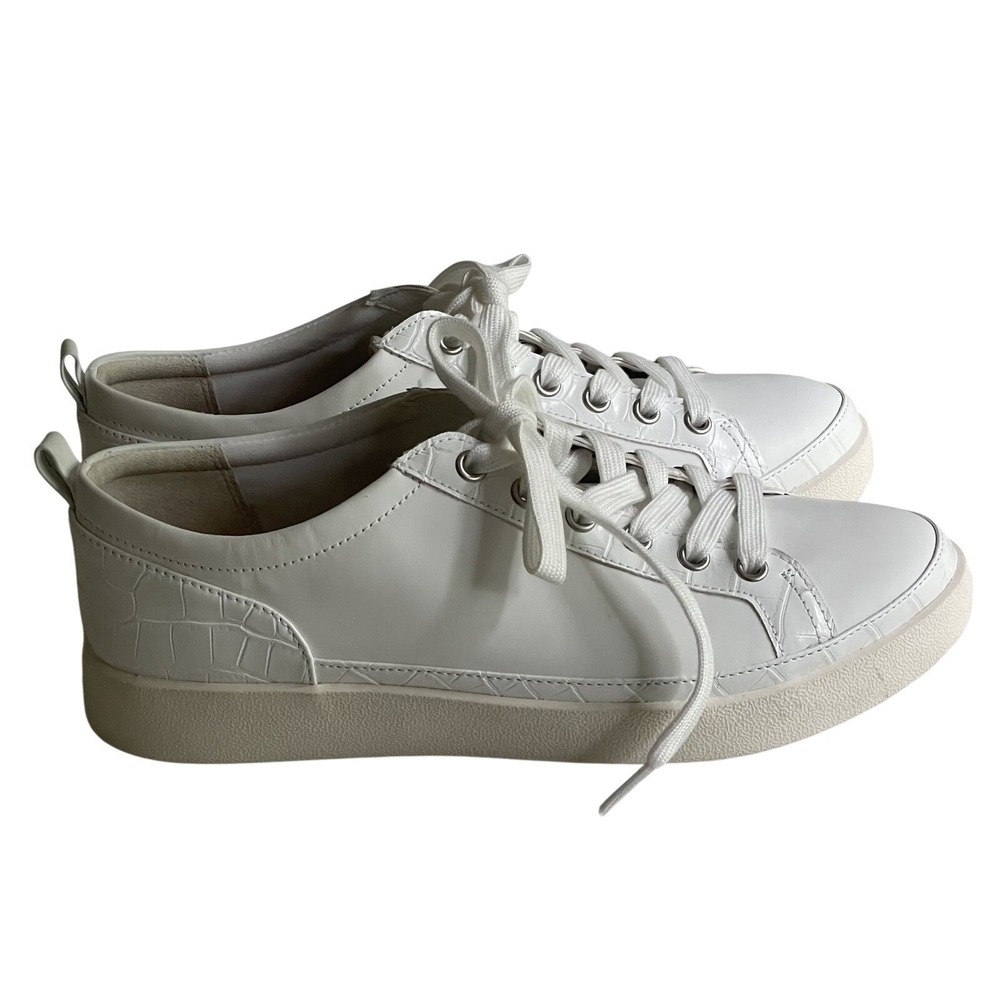 Vionic Winny White Croc Embossed Lace Up Sneakers Wide 9 - Picture 7 of 10